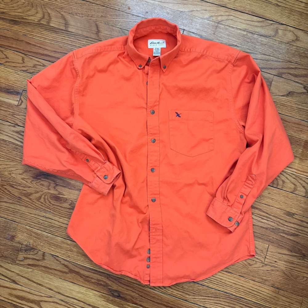 Eddie Bauer Men's Orange Button-Down Shirt